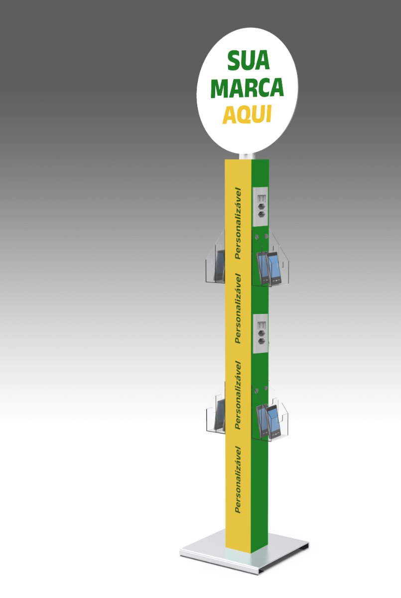 SC Torre 16 - totem carregador de celular com 16 cabos